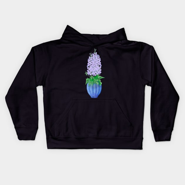 Delphiniums blooming Kids Hoodie by Amalus-files